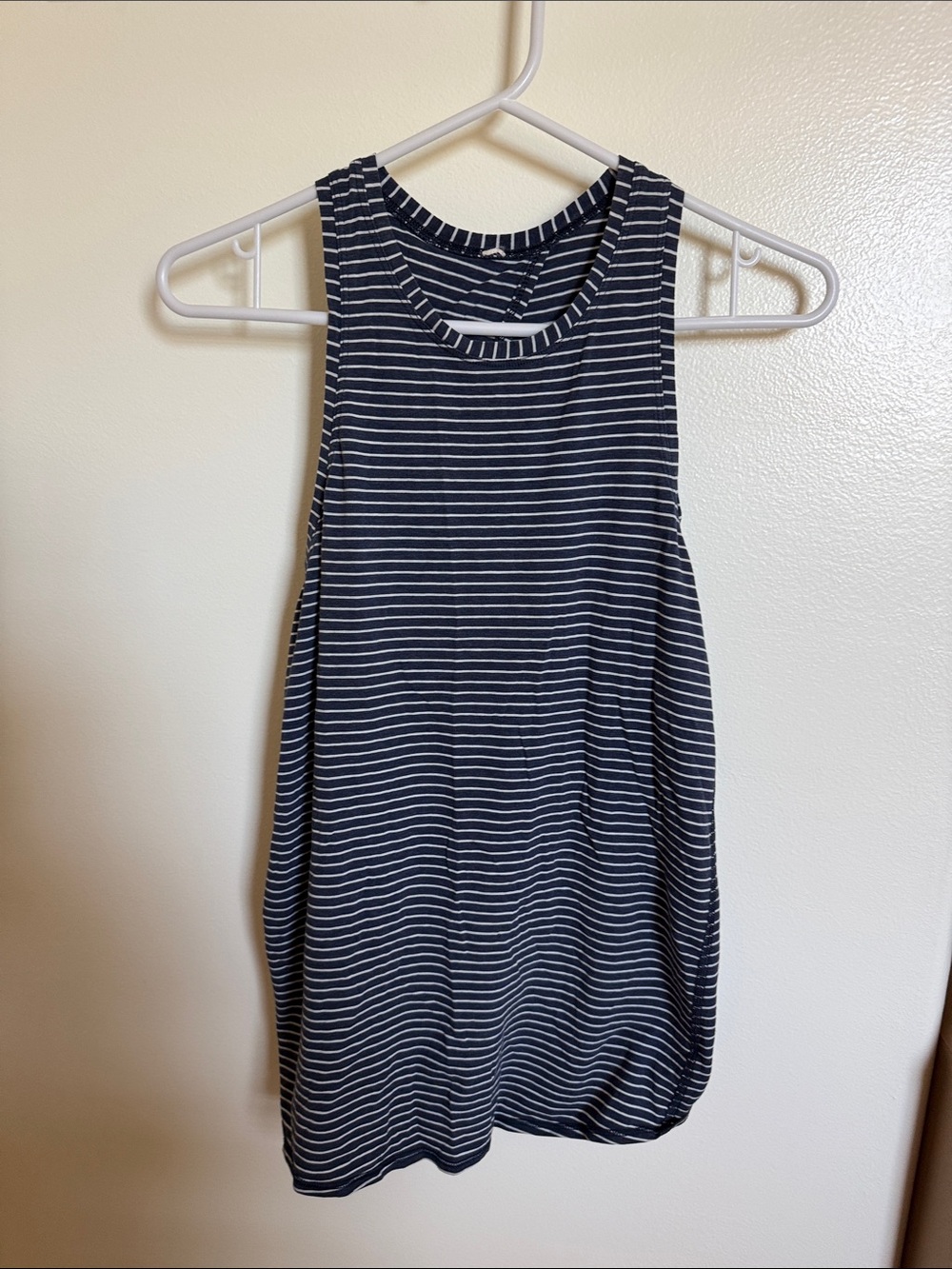 lululemon athletica Navy and White Striped Sleeveless Tank